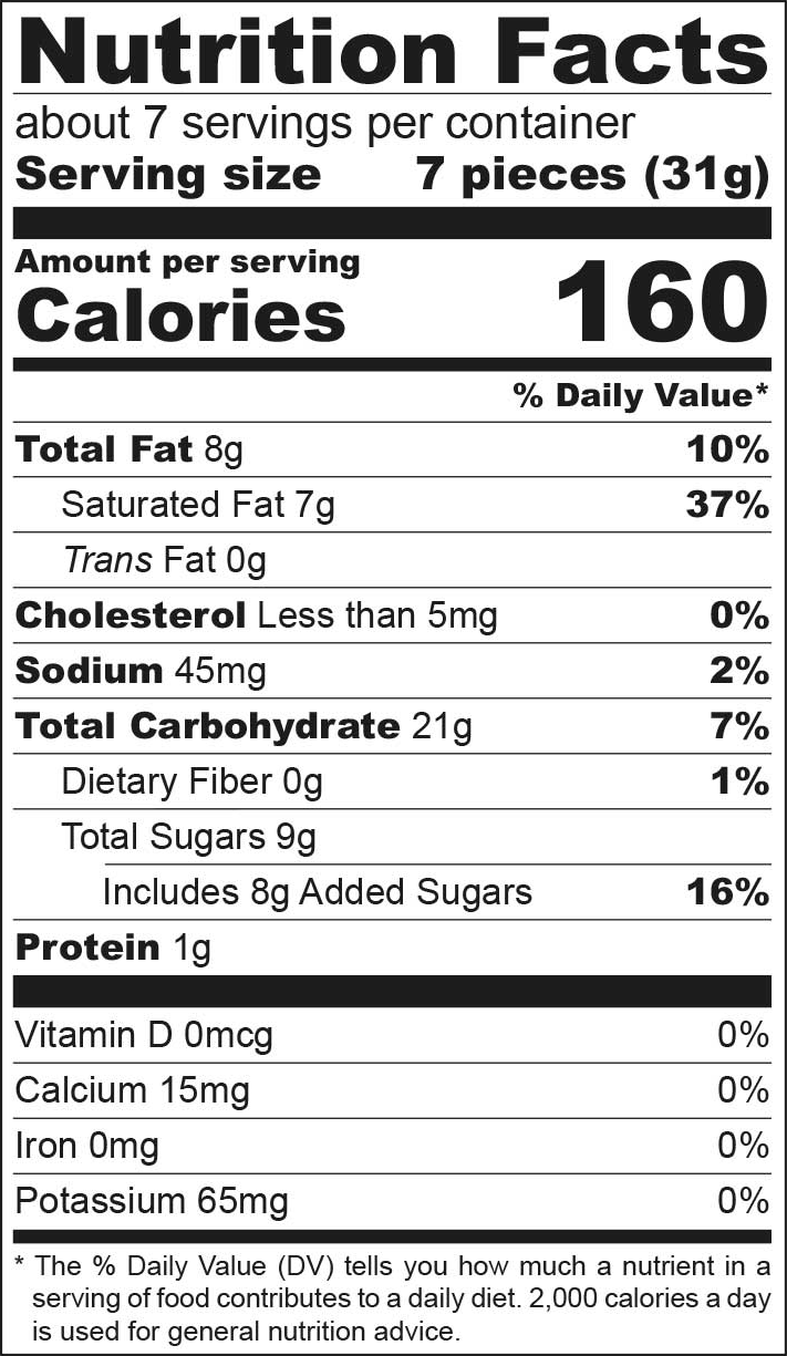 Nutritional Values Strawberry & Vanilla